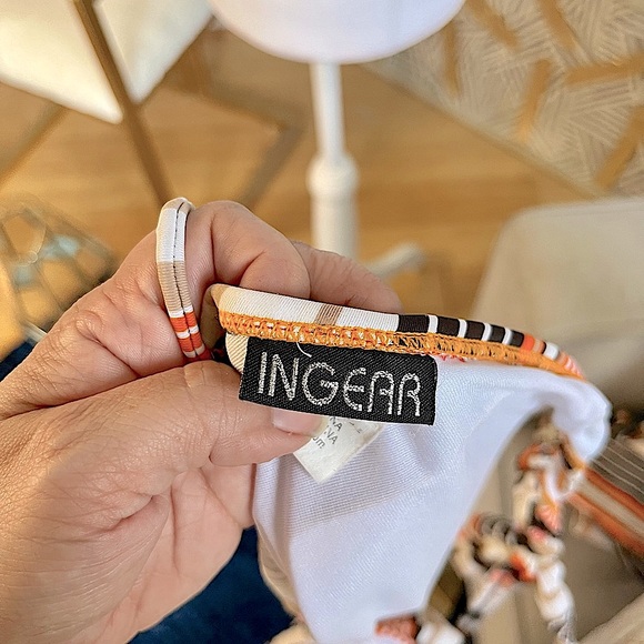 InGear Orange, Brown, and White String 👙 Bikini 👙 with Adjustable Bottoms. - Picture 7 of 9
